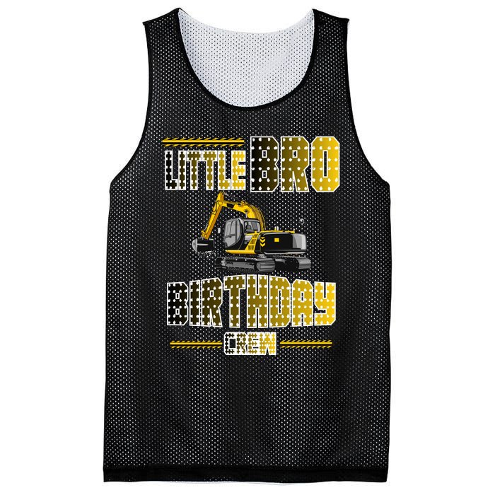 Little Bro Brother Of The Birthday Crew Party Excavator Mesh Reversible Basketball Jersey Tank