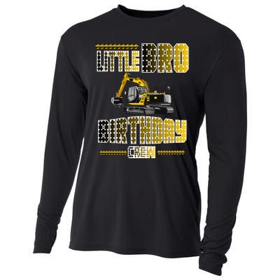 Little Bro Brother Of The Birthday Crew Party Excavator Cooling Performance Long Sleeve Crew