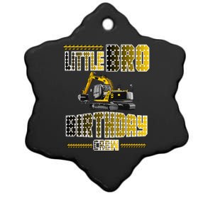 Little Bro Brother Of The Birthday Crew Party Excavator Ceramic Star Ornament