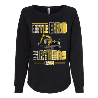 Little Bro Brother Of The Birthday Crew Party Excavator Womens California Wash Sweatshirt