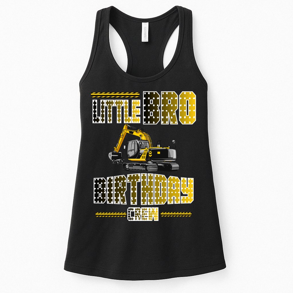 Little Bro Brother Of The Birthday Crew Party Excavator Womens Tank Top