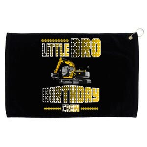 Little Bro Brother Of The Birthday Crew Party Excavator Grommeted Golf Towel