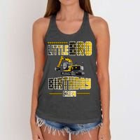 Little Bro Brother Of The Birthday Crew Party Excavator Women's Knotted Racerback Tank