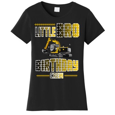 Little Bro Brother Of The Birthday Crew Party Excavator Women's T-Shirt