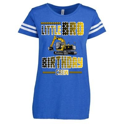 Little Bro Brother Of The Birthday Crew Party Excavator Enza Ladies Jersey Football T-Shirt