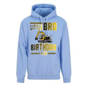 Little Bro Brother Of The Birthday Crew Party Excavator Unisex Surf Hoodie