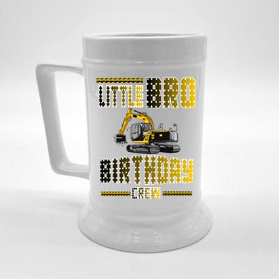 Little Bro Brother Of The Birthday Crew Party Excavator Beer Stein