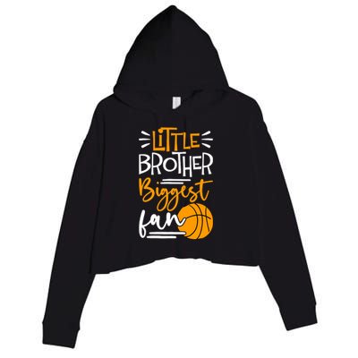 Little Brother Biggest Fan Basketball, Basketball Boy Crop Fleece Hoodie