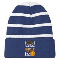 Little Brother Biggest Fan Basketball, Basketball Boy Striped Beanie with Solid Band