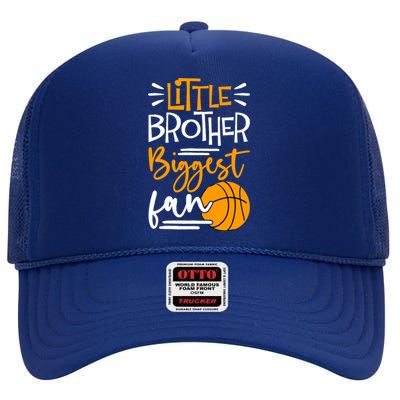 Little Brother Biggest Fan Basketball, Basketball Boy High Crown Mesh Back Trucker Hat