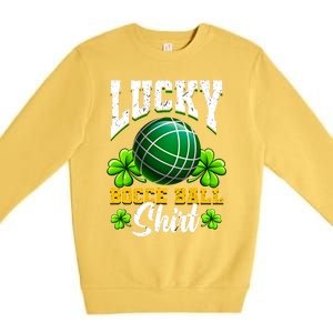 Lucky Bocce Ball Gift Italian Game Bocce Cool Gift Premium Crewneck Sweatshirt