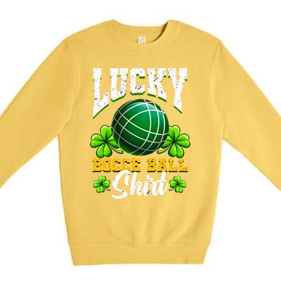 Lucky Bocce Ball Gift Italian Game Bocce Cool Gift Premium Crewneck Sweatshirt