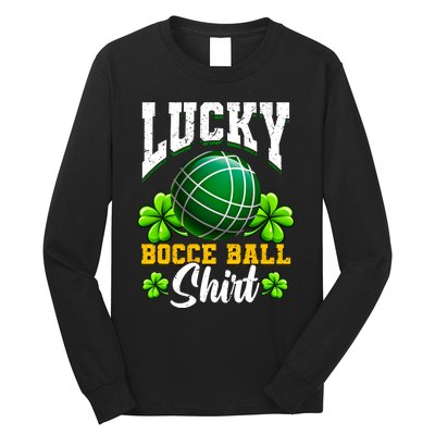 Lucky Bocce Ball Gift Italian Game Bocce Cool Gift Long Sleeve Shirt