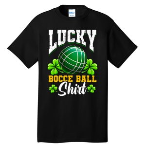 Lucky Bocce Ball Gift Italian Game Bocce Cool Gift Tall T-Shirt