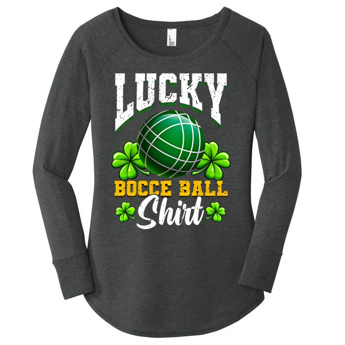 Lucky Bocce Ball Gift Italian Game Bocce Cool Gift Women's Perfect Tri Tunic Long Sleeve Shirt