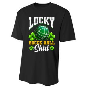 Lucky Bocce Ball Gift Italian Game Bocce Cool Gift Performance Sprint T-Shirt