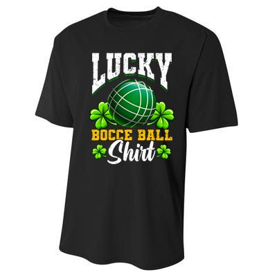 Lucky Bocce Ball Gift Italian Game Bocce Cool Gift Performance Sprint T-Shirt