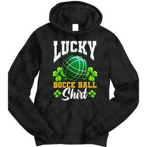 Lucky Bocce Ball Gift Italian Game Bocce Cool Gift Tie Dye Hoodie