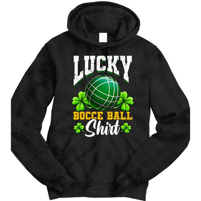 Lucky Bocce Ball Gift Italian Game Bocce Cool Gift Tie Dye Hoodie