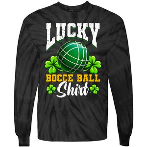 Lucky Bocce Ball Gift Italian Game Bocce Cool Gift Tie-Dye Long Sleeve Shirt