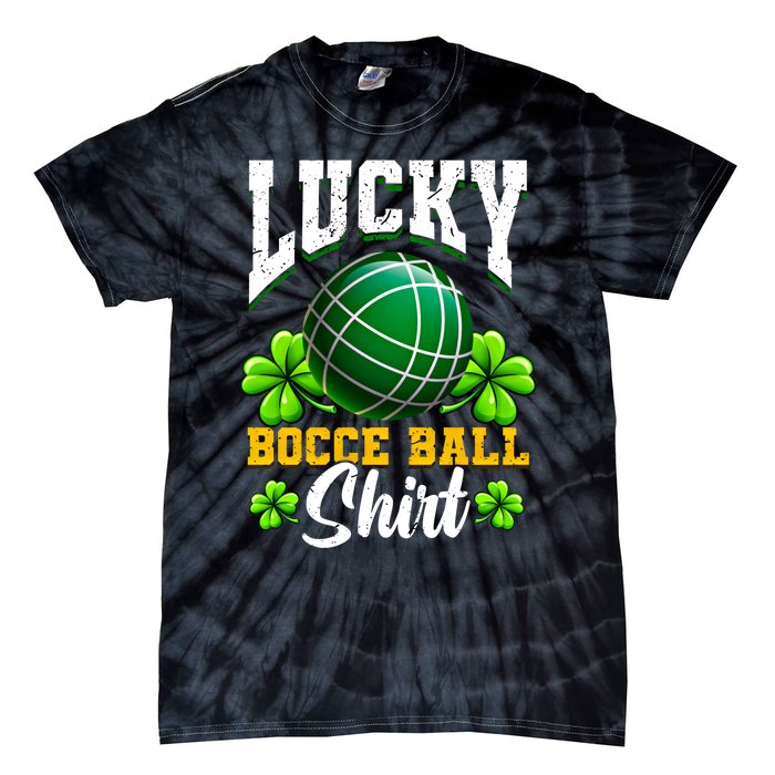 Lucky Bocce Ball Gift Italian Game Bocce Cool Gift Tie-Dye T-Shirt