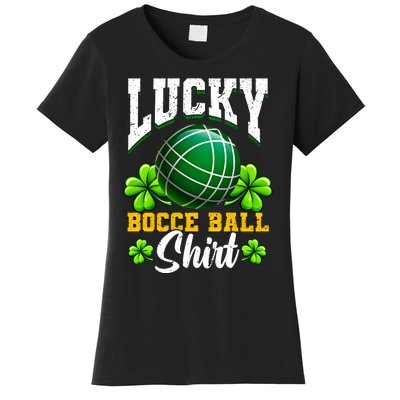 Lucky Bocce Ball Gift Italian Game Bocce Cool Gift Women's T-Shirt