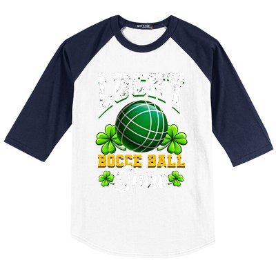 Lucky Bocce Ball Gift Italian Game Bocce Cool Gift Baseball Sleeve Shirt