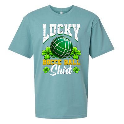 Lucky Bocce Ball Gift Italian Game Bocce Cool Gift Sueded Cloud Jersey T-Shirt