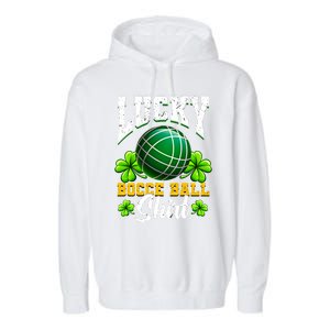 Lucky Bocce Ball Gift Italian Game Bocce Cool Gift Garment-Dyed Fleece Hoodie