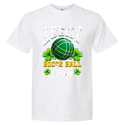 Lucky Bocce Ball Gift Italian Game Bocce Cool Gift Garment-Dyed Heavyweight T-Shirt