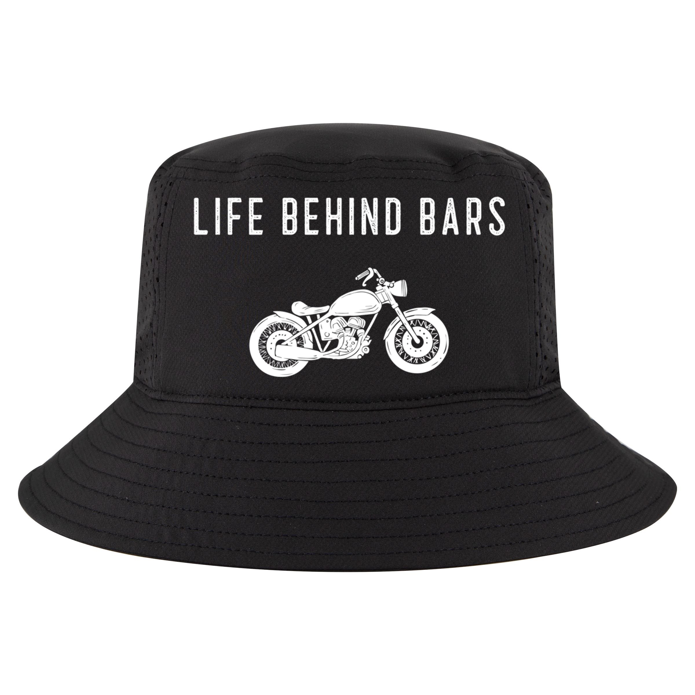 Life Behind Bars Funny Biker Motorcycle Gift Cool Comfort Performance Bucket Hat