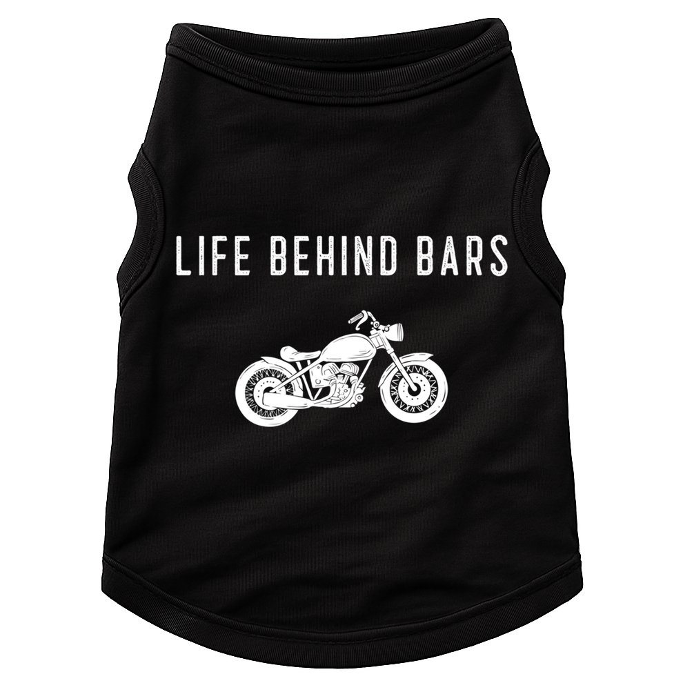 Life Behind Bars Funny Biker Motorcycle Gift Doggie Tank