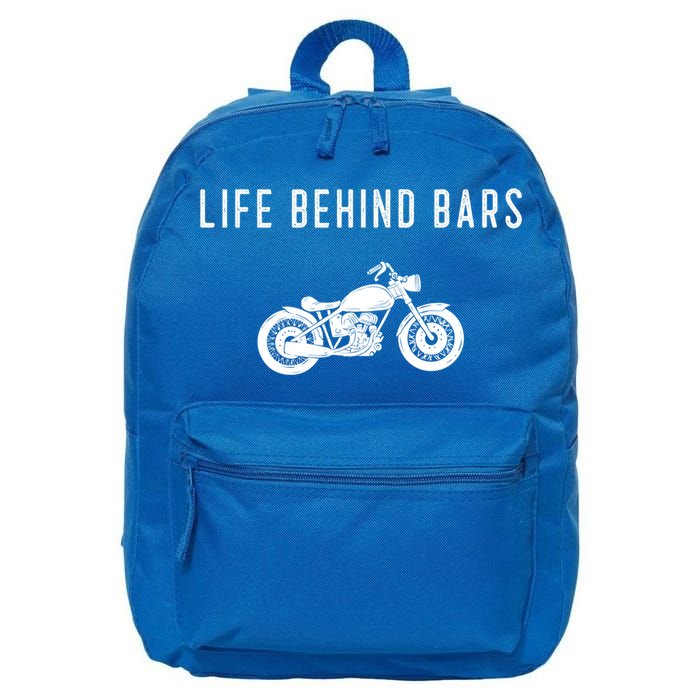 Life Behind Bars Funny Biker Motorcycle Gift 16 in Basic Backpack