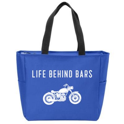 Life Behind Bars Funny Biker Motorcycle Gift Zip Tote Bag