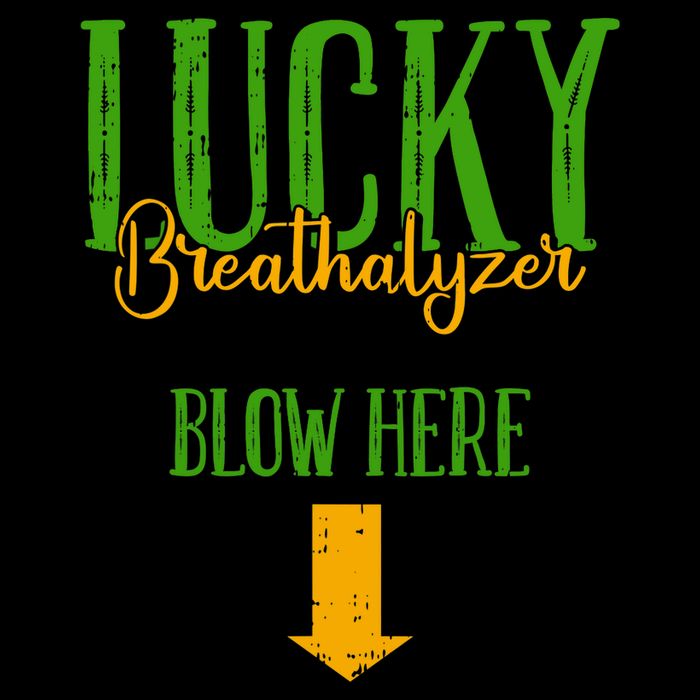 Lucky Breathalyzer Blow Here St Patricks Day Funny Sarcastic Drawstring Bag