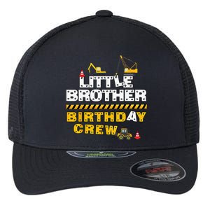 Little Brother Birthday Crew Construction Family Birthday Flexfit Unipanel Trucker Cap