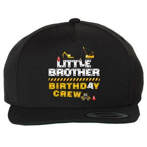 Little Brother Birthday Crew Construction Family Birthday Wool Snapback Cap