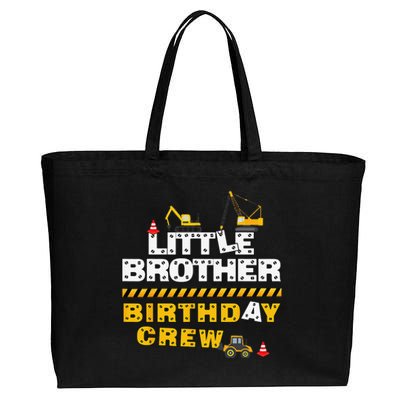 Little Brother Birthday Crew Construction Family Birthday Cotton Canvas Jumbo Tote