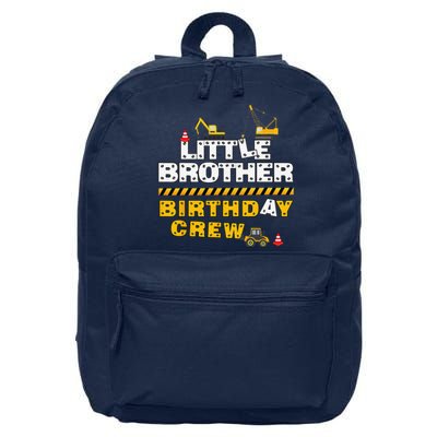 Little Brother Birthday Crew Construction Family Birthday 16 in Basic Backpack