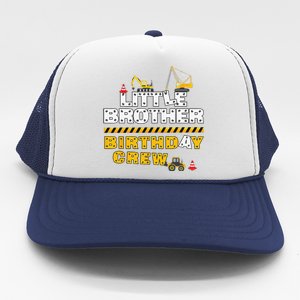 Little Brother Birthday Crew Construction Family Birthday Trucker Hat