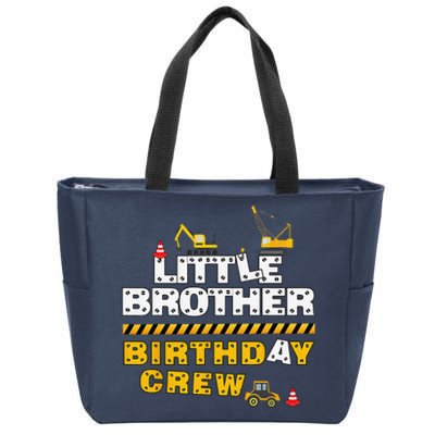 Little Brother Birthday Crew Construction Family Birthday Zip Tote Bag