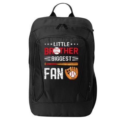 Little Brother Biggest Fan Baseball Family Bro City Backpack