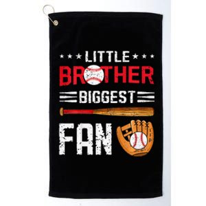 Little Brother Biggest Fan Baseball Family Bro Platinum Collection Golf Towel