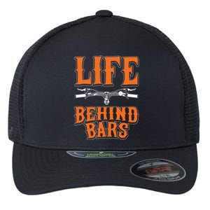 Life Behind Bars Funny Cycling Bicycle Sports Cool Gift Flexfit Unipanel Trucker Cap