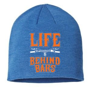 Life Behind Bars Funny Cycling Bicycle Sports Cool Gift Sustainable Beanie