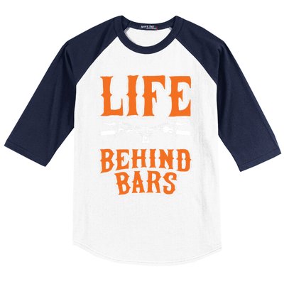 Life Behind Bars Funny Cycling Bicycle Sports Cool Gift Baseball Sleeve Shirt