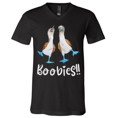 Love Bluefooted Boobies Bird Nerd For Birdwatching V-Neck T-Shirt