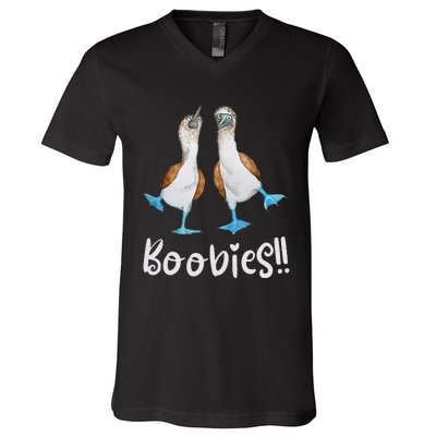 Love Bluefooted Boobies Bird Nerd For Birdwatching V-Neck T-Shirt