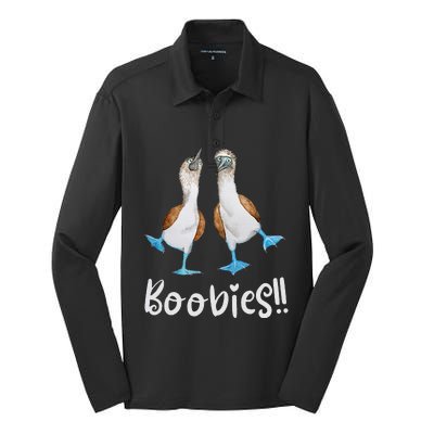 Love Bluefooted Boobies Bird Nerd For Birdwatching Silk Touch Performance Long Sleeve Polo