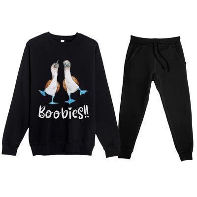 Love Bluefooted Boobies Bird Nerd For Birdwatching Premium Crewneck Sweatsuit Set